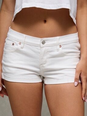 Y2K Hollister Low Rise White Denim Short Coastal Shorts 00